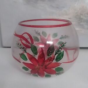 Poinsettia Glass Bowl #1